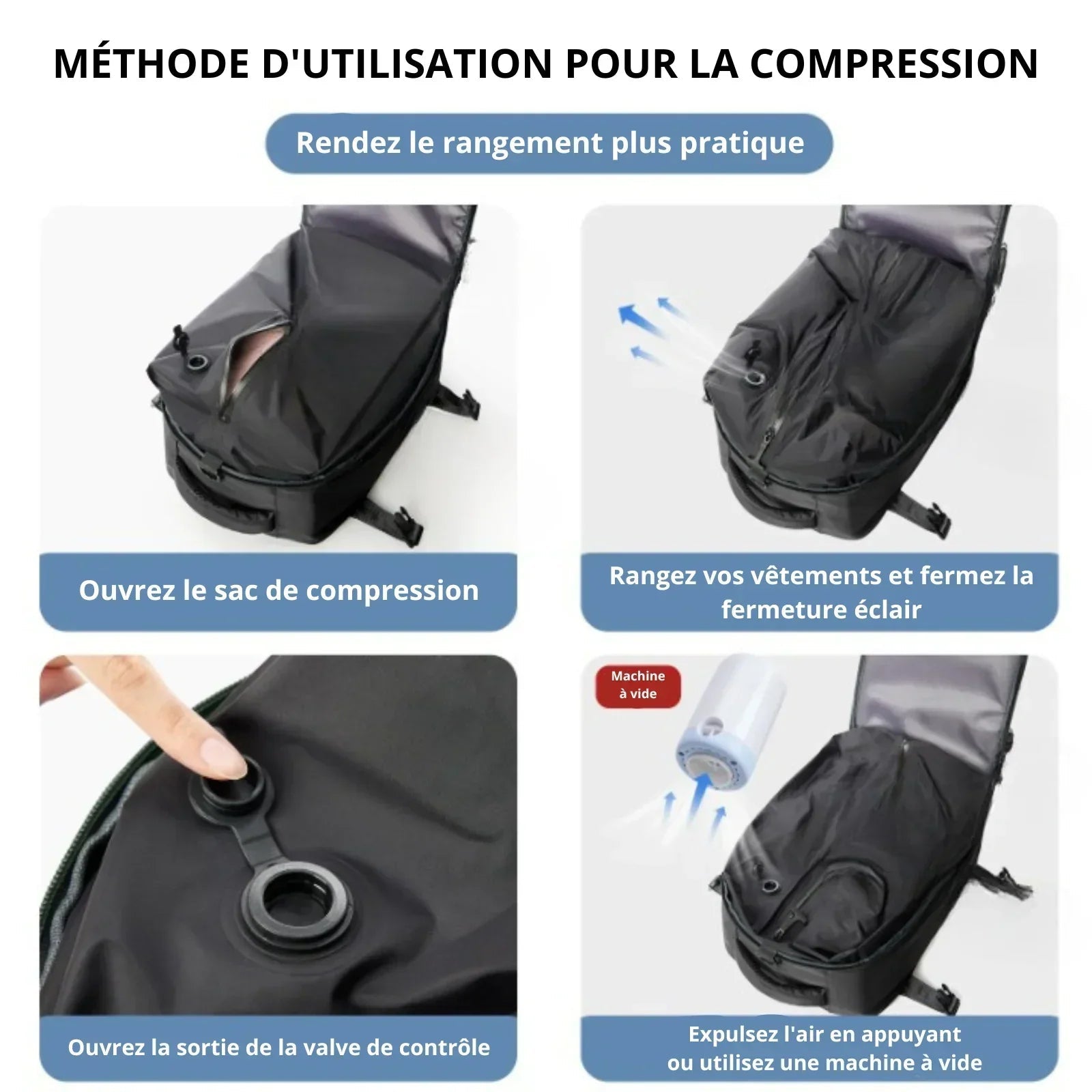 Sac à Dos Cabine - Système de Compression Sous Vide Intégré Lovaggo