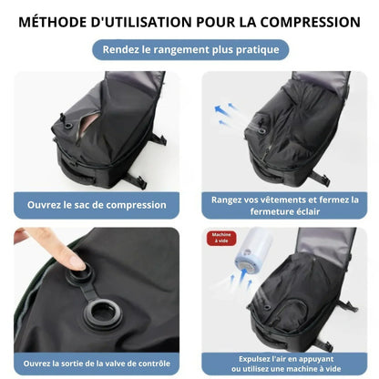 Sac à Dos Cabine - Système de Compression Sous Vide Intégré Lovaggo